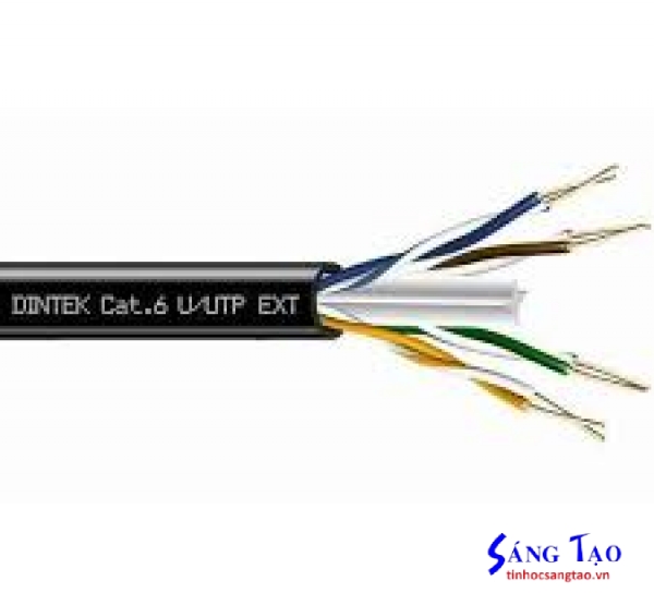Cáp mạng  DINTEK 1101-03026-Cáp mạng treo ngoài trời - CAT.5e, 305M, thép gia cường dùng treo móc.