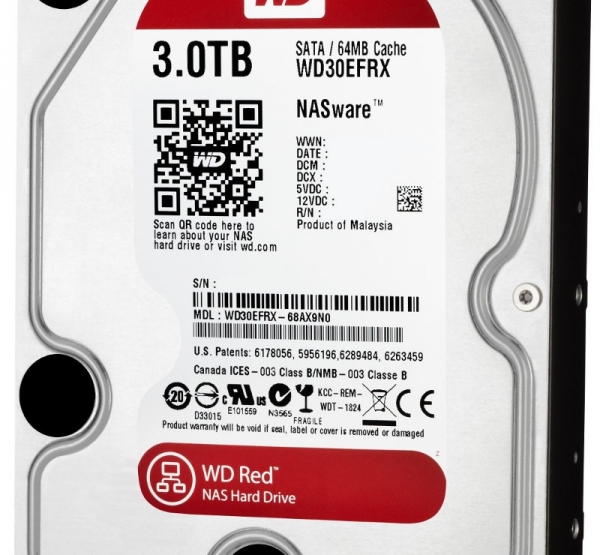 Ổ Cứng HDD WESTERN 3TB RED 3.5 SATA3 WD30EFRX (5400rpm)