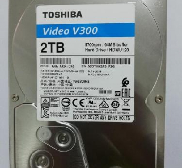 HDD Camera Toshiba V300 Video Stream 2TB (HDWU120UZSVA)